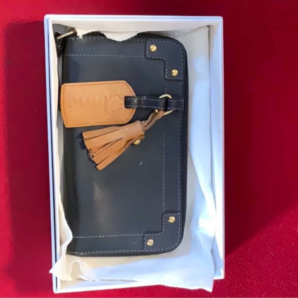 Chloe Navy Leather Wallet